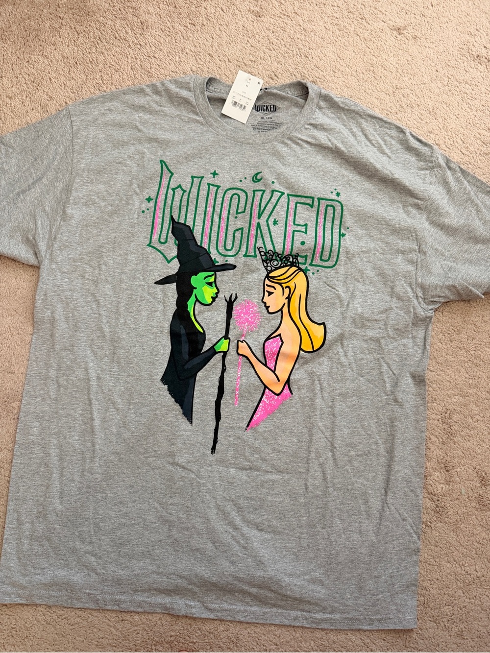 NWT Wicked the Musical Elphaba & Glinda Graphic Tee